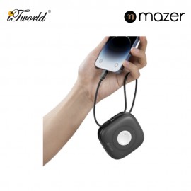 Mazer MagLink18i 10,000mAh Magnetic Wireless (Built-in USB-C+Lightning Cables) + Apple Watch Charging Power Bank - Black Grey 8881304544832