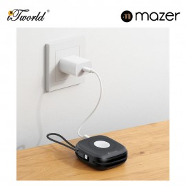 Mazer MagLink18i 10,000mAh Magnetic Wireless (Built-in USB-C+Lightning Cables) + Apple Watch Charging Power Bank - Black Grey 8881304544832