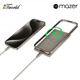 Mazer MagAir19 5000mAh Ultra Slim Magnetic Wireless Power Bank - Titanium 8881304544887