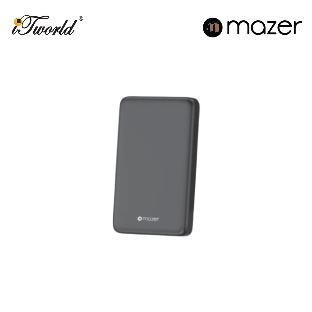 Mazer MagAir21 10,000mAh Ultra Slim Magnetic Wireless Power Bank Qi2 Certified 15W - Grey 8881304544993