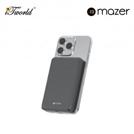 Mazer MagAir21 10,000mAh Ultra Slim Magnetic Wireless Power Bank Qi2 Certified 15W - Grey 8881304544993