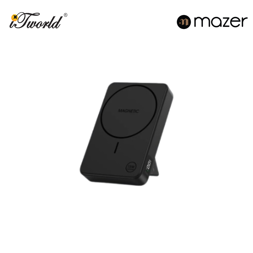 Mazer MagAir20 10,000mAh Magnetic Wireless 15W & PD30W Power Bank - Black 8881304545143