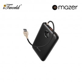 Mazer PowerCharge Link 10V2 10,000mAh PD20W (Built-in USB C Cable) Power Bank - Black 8881304545150