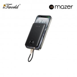 Mazer PowerCharge Link 10V2 10,000mAh PD20W (Built-in USB C Cable) Power Bank - Black 8881304545150