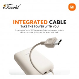 Xiaomi 33W 10000Mah Power Bank (Intergrated Cable) - Tan