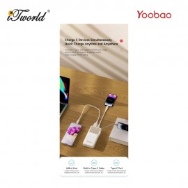 Yoobao Q22 20000mAh 22.5W Quick Charge Powerbank with Build-In Type-C Cable - Black 6937135028095