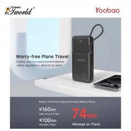 Yoobao Q22 Pro 30W PD Fast Charge 20000mAh Powerbank - Black 6937135029016