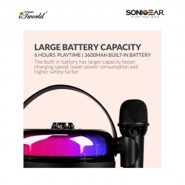 SonicGear IOX K800 Dual Mic Portable Karaoke Bluetooth 5.3 Speaker Echo Adjustable Black SG-IOX-K800 8886411931568