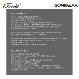 SonicGear BT6500 Bluetooth Speaker With Subwoofer (8886411910471)