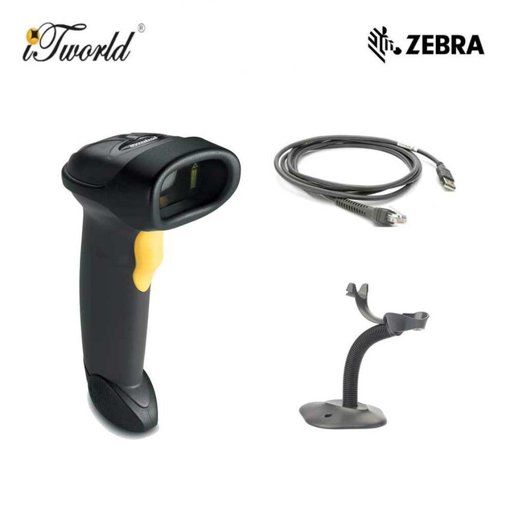 Zebra LS2208 1D Wire Barcode Scanner with Stand USB kit (LS2208-SR20007R-UR)