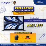 (my Yayasan) Apple 13-inch MacBook Air, M2 chip with 8-core CPU and 8-core GPU, 16GB, 256GB - Space Grey