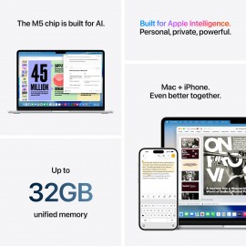 Apple 15-inch MacBook Air, M5 chip with 10‑core CPU and 10‑core GPU, 16GB, 512GB SSD - Starlight