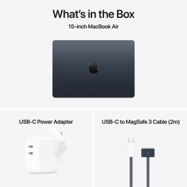 Apple 15-inch MacBook Air, M4 chip with 10-core CPU and 10-core GPU, 24GB, 512GB SSD - Midnight