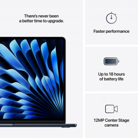 Apple 15-inch MacBook Air, M4 chip with 10-core CPU and 10-core GPU, 24GB, 512GB SSD - Midnight
