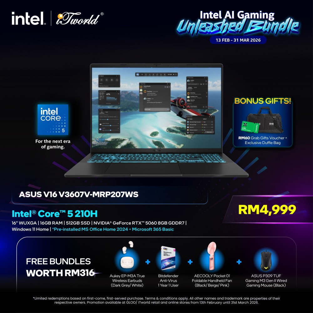 ASUS Gaming V16 V3607V-MRP207WS Gaming Laptop (NVIDIA  ® GeForce RTX™ 5060 | Intel  ® Core™ 5 210H | 16” WUXGA | 16GB RAM | 512GB SSD | Windows 11 Home | Microsoft Office Home 2024 + Microsoft 365)