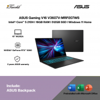 ASUS Gaming V16 V3607V-MRP207WS Gaming Laptop (Intel??® Core™ 5 210H | 16” WUXGA | 16GB RAM | 512GB SSD | NVIDIA??® GeForce RTX™ 5060 | Windows 11 Home | Microsoft Office Home 2024 + Microsoft 365)