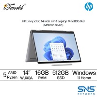HP Envy x360 2-in-1 Laptop 14-fa0057AU (AMD Ryzen™ 5 8640HS | 14'' WUXGA | 16GB RAM | 512GB SSD | AMD Radeon™ Graphics | Windows 11 Home |  Preinstalled Microsoft Office Home and Student)