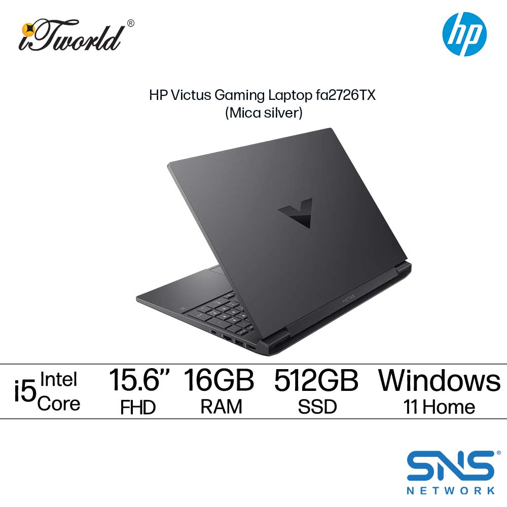 HP Victus Gaming Laptop 15-fa2726TX 15.6'' FHD (Intel  ® Core™ i5-13420H, 16GB, 512GB SSD, NVIDIA  ® GeForce RTX™ 4050 Laptop GPU (6 GB), Windows 11 Home - Mica Silver [FREE Backpack]