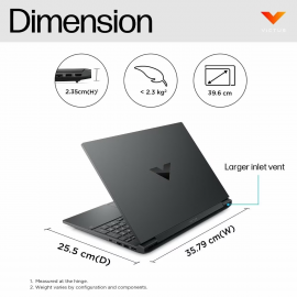 HP Victus Gaming Laptop 15-fa2726TX 15.6'' FHD (Intel  ® Core™ i5-13420H, 16GB, 512GB SSD, NVIDIA  ® GeForce RTX™ 4050 Laptop GPU (6 GB), Windows 11 Home - Mica Silver [FREE Backpack]