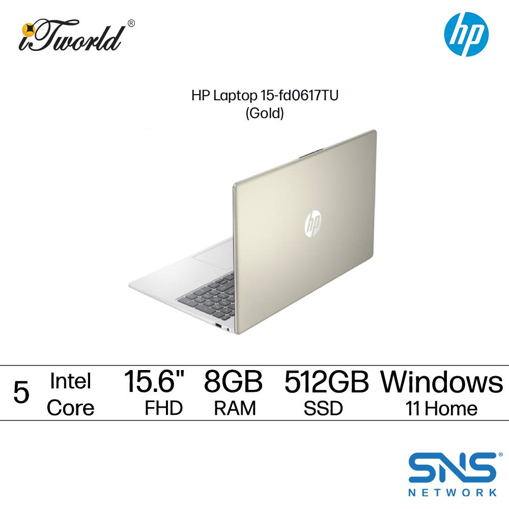 HP Laptop 15.6 inch 15-fd0617TU (Intel  ® Core™ 5 120U | 8GB | 512GB SSD | Intel UHD Graphics | Preinstalled Microsoft Office Home 2024 + Microsoft 365 Basic | Windows 11 Home)