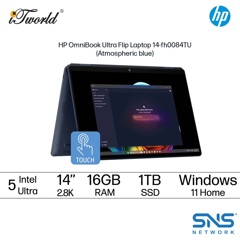 HP OmniBook 14-fh0084TU (Intel  ® Core™ Ultra 5 226V | 14" 3K OLED | 16GB RAM | 1TB SSD | Intel  ® Arc™ Graphics | Windows 11 Home | Pre-installed MS Office Home & Student 2021 + Microsoft 365 Basic)