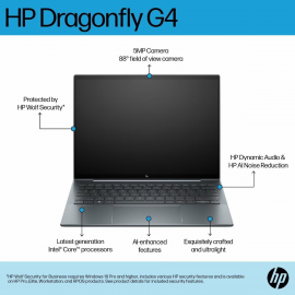 HP Dragonfly 13.5 inch G4 Notebook PC (Intel  ® Core™ i7-1355U | 16GB | 1TB | 13.5" WUXGA+ | Intel  ® Iris  ® Xᵉ Graphics | Windows 11 Pro) 9D6L4PT