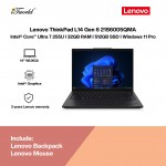 Lenovo ThinkPad L14 Gen 6 21S6005QMA Business Laptop (Intel  ® Core™ Ultra 7 Processor 255U | 14" WUXGA | 32GB RAM | 512GB SSD | Intel Graphics | Windows 11 Pro | Free Lenovo Backpack & Lenovo Mouse)