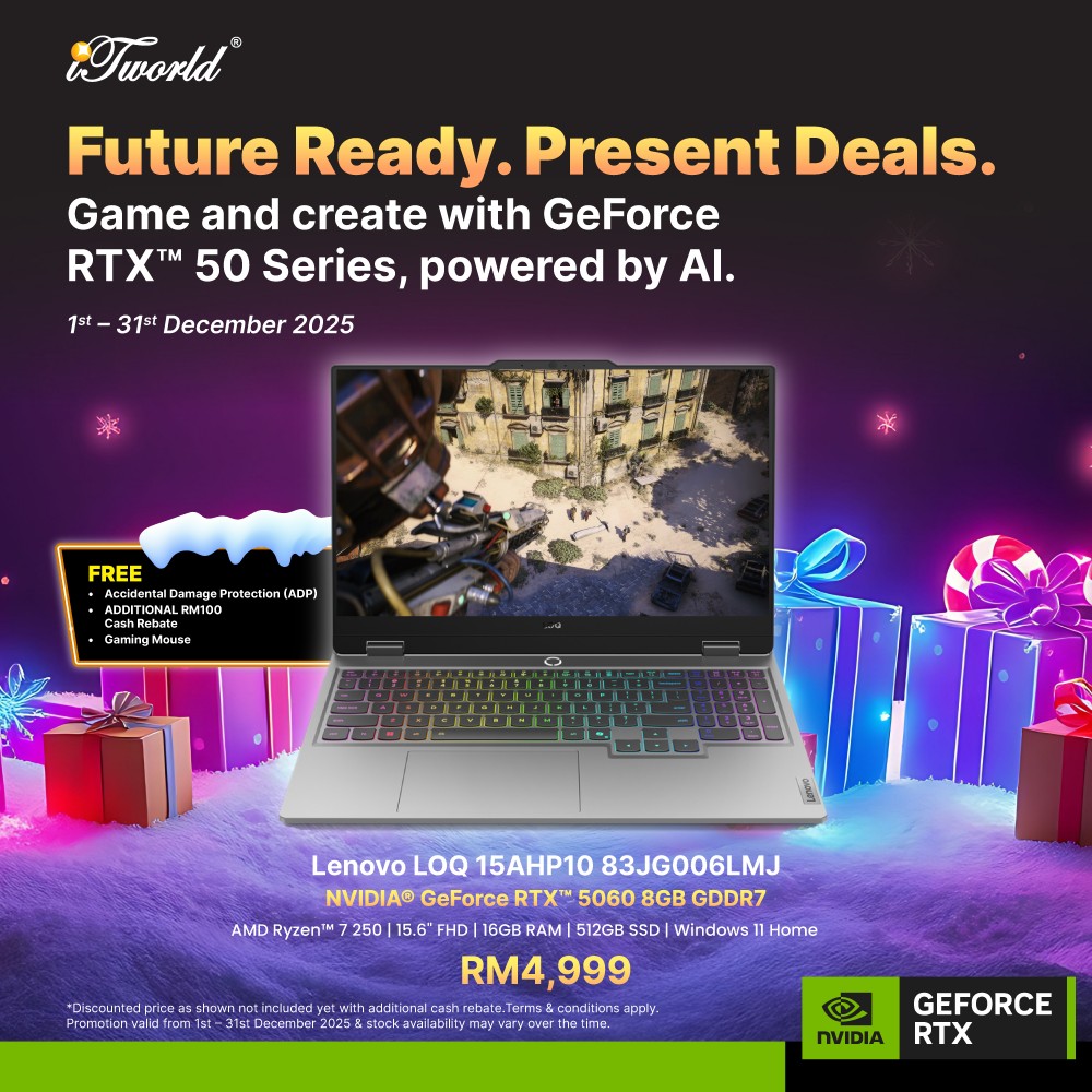 Lenovo LOQ 15AHP10 83JG006LMJ Gaming Laptop (NVIDIA  ® GeForce RTX™ 5060 | AMD Ryzen™ 7 250 | 15.6” FHD | 16GB RAM | 512GB SSD | Windows 11 Home)