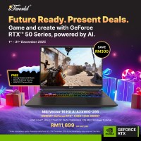 MSI Vector 16 HX AI A2XWIG-295MY (NVIDIA??® GeForce RTX™ 5080 | CU 9-275HX | 16” QHD+ | 16GB RAM | 1TB SSD | Windows 11 Home)