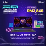 MSI Cyborg 15 A13VEK-887MY Gaming Laptop (Intel  ® Raptor Lake i7-13620H | 15.6"FHD | 16GB RAM | 512GB SSD | NVIDIA  ® GeForce  ® RTX4050 | Windows 11 Home)