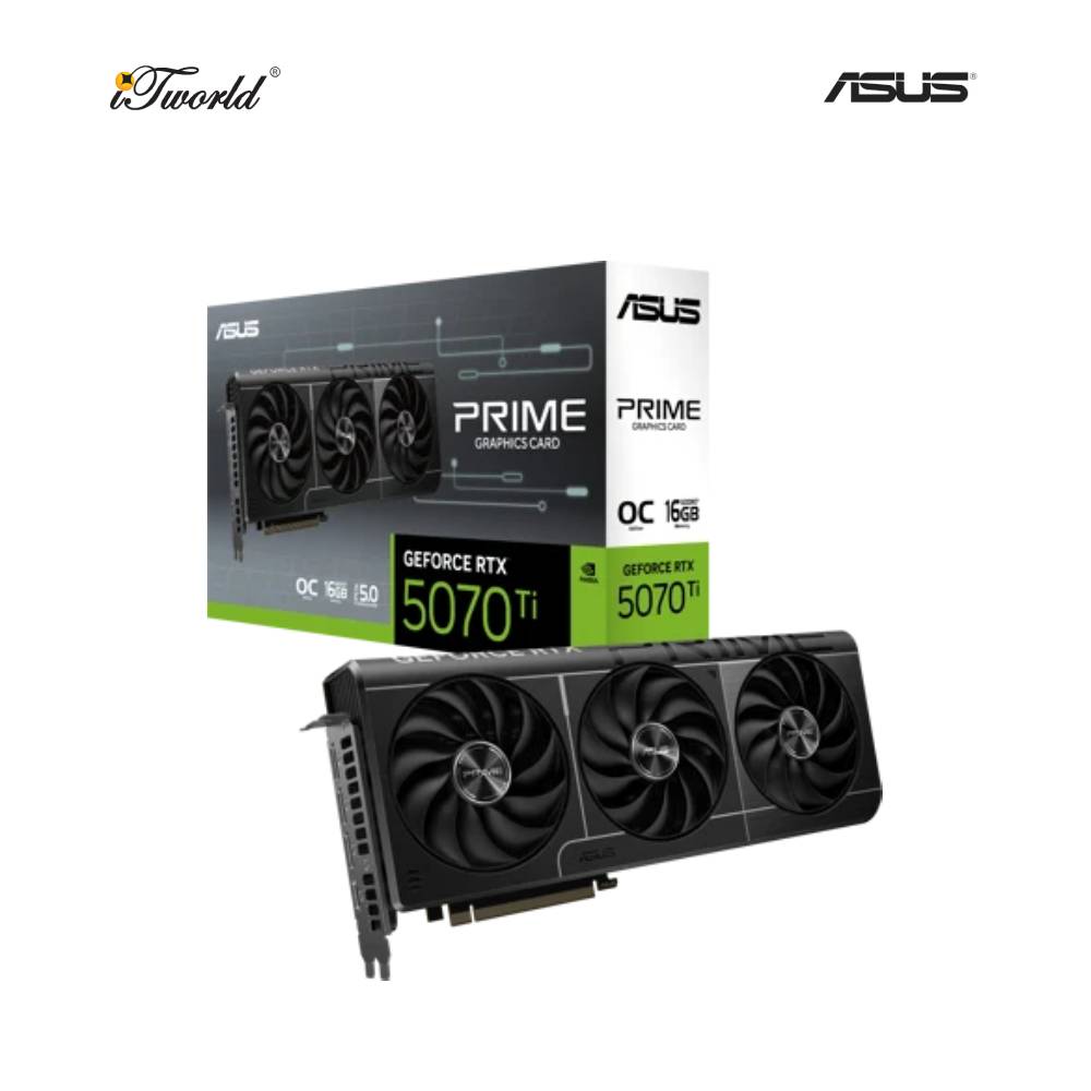 ASUS PRIME GeForce RTX 5070 Ti 16GB GDDR7 OC Edition Graphics Card (90YV0MF0-M0NA00)