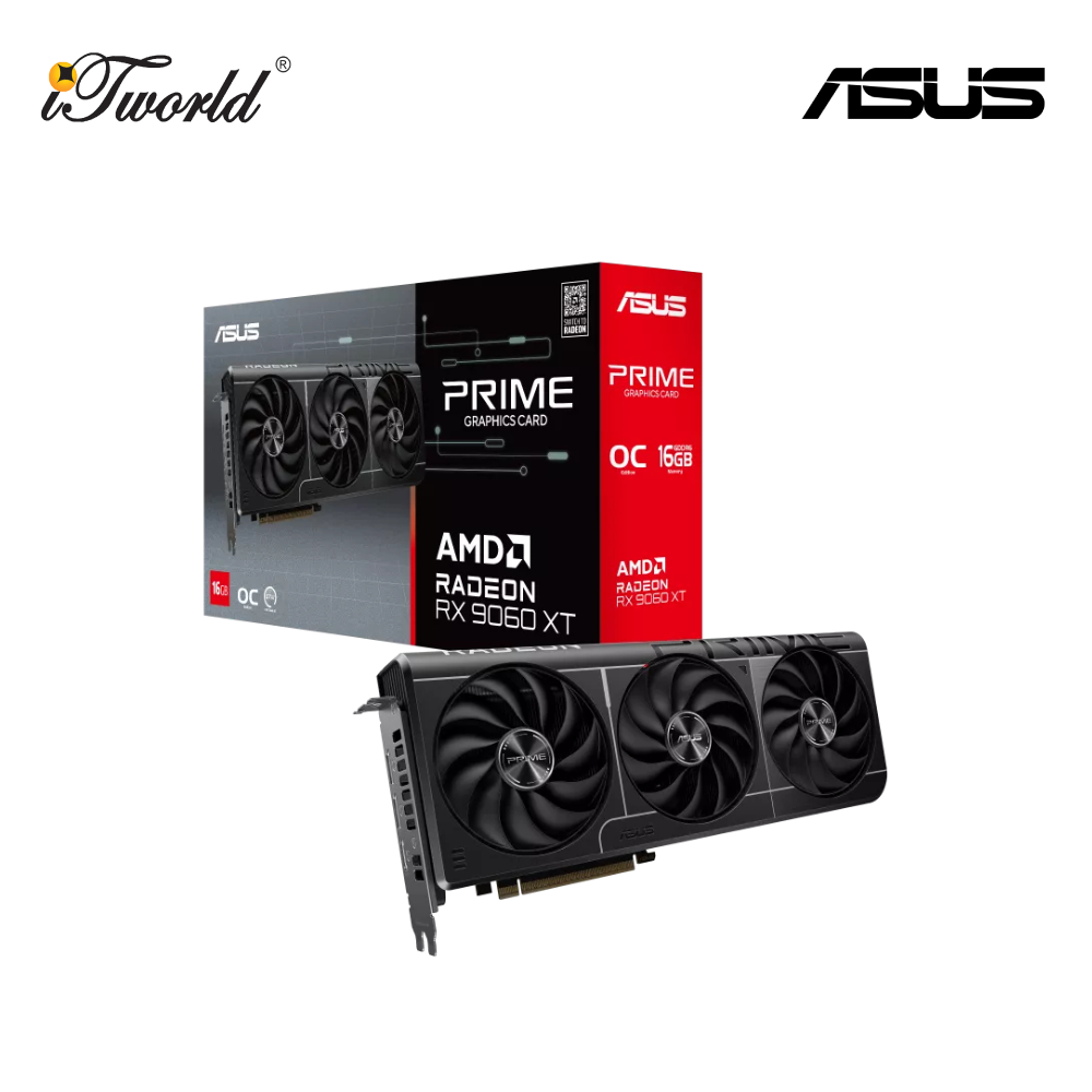 ASUS Prime Radeon RX 9060 XT 16GB GDDR6 OC Edition Graphics Card (90YV0LF1-M0NA00)