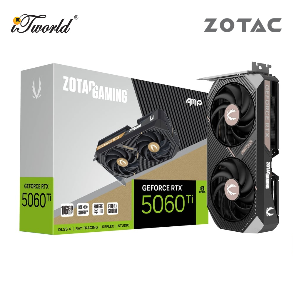 ZOTAC GAMING GeForce RTX 5060 Ti 16GB AMP Graphics Card - ZT-B50620F-10M