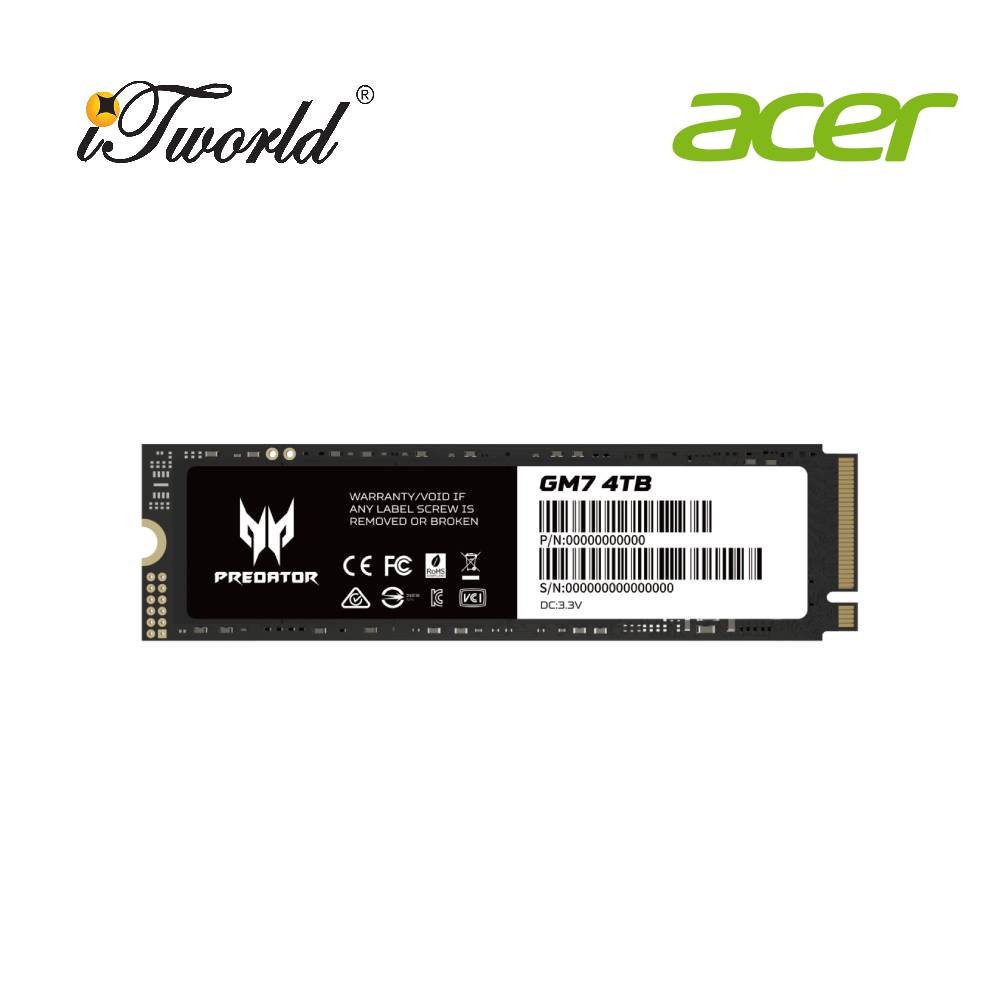 ACER PREDATOR GM7 1TB M.2 PCIe 4.0 NVME SSD BL.9BWWR.118