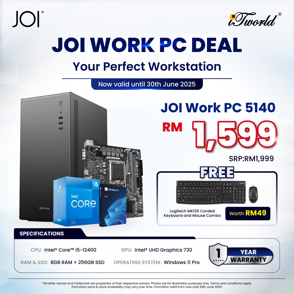 JOI Work PC 5140 (Intel  ® Core™ i5-12400/8GB RAM/256GB SSD/W11P)