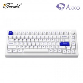 Akko MOD007 PC Blue on White Fully Assembled Hot-Swap Keyboard - Akko Piano Switch (6925758622721)