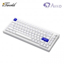 Akko MOD007 PC Blue on White Fully Assembled Hot-Swap Keyboard - Akko Piano Switch (6925758622721)