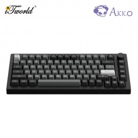 Akko 5075B Plus Black & Silver Castle Fully Assembled Multi-Mode Wireless Hot-Swap Keyboard - Akko Cream Blue Pro (6925758625739)