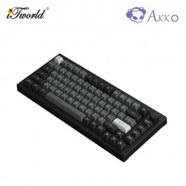 Akko 5075B Plus Black & Silver Castle Fully Assembled Multi-Mode Wireless Hot-Swap Keyboard - Akko Cream Blue Pro (6925758625739)