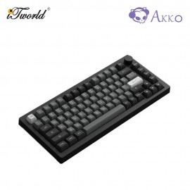 Akko 5075B Plus Black & Silver Castle Fully Assembled Multi-Mode Wireless Hot-Swap Keyboard - Akko Cream Blue Pro (6925758625739)