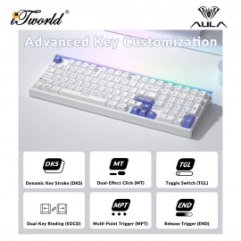 AULA HERO99 White Blue Magnetic Keyboard with Wing Chun Magnetic Switch