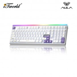 AULA HERO99 White Purple Magnetic Keyboard with Graywood Magnetic Switch