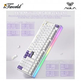 AULA HERO99 White Purple Magnetic Keyboard with Graywood Magnetic Switch