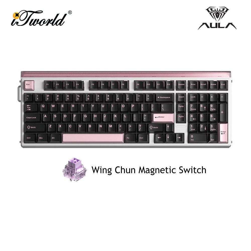 AULA HERO99 Black Pink Magnetic Keyboard with Wing Chun Magnetic Switch