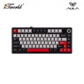 AULA F75MAX Black Grey Red Multi Mode Mechanical Keyboard with Reaper Switch