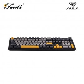 AULA F108 PRO Multi Mode Mechanical Keyboard with Reaper Switch (F108PRO-Grey+Yellow)