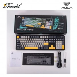 AULA F108 PRO Multi Mode Mechanical Keyboard with Reaper Switch (F108PRO-Grey+Yellow)