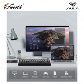 AULA F75MAX Multi Mode Mechanical Keyboard with Reaper Switch (F75MAX-Gradient Grey)