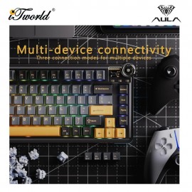 AULA AU75 Cold Brew Milk Tea Multi Mode Mechanical Keyboard with Bloomfield Switch 