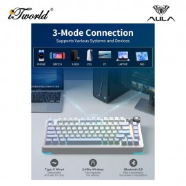 AULA AU75 Multi Mode Mechanical Keyboard with Star Vector Switch (AU75-Sea Salt Blue)